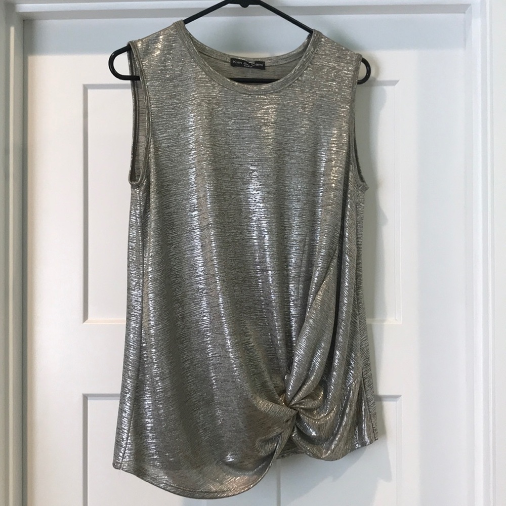 NWOT gold shimmery tank top